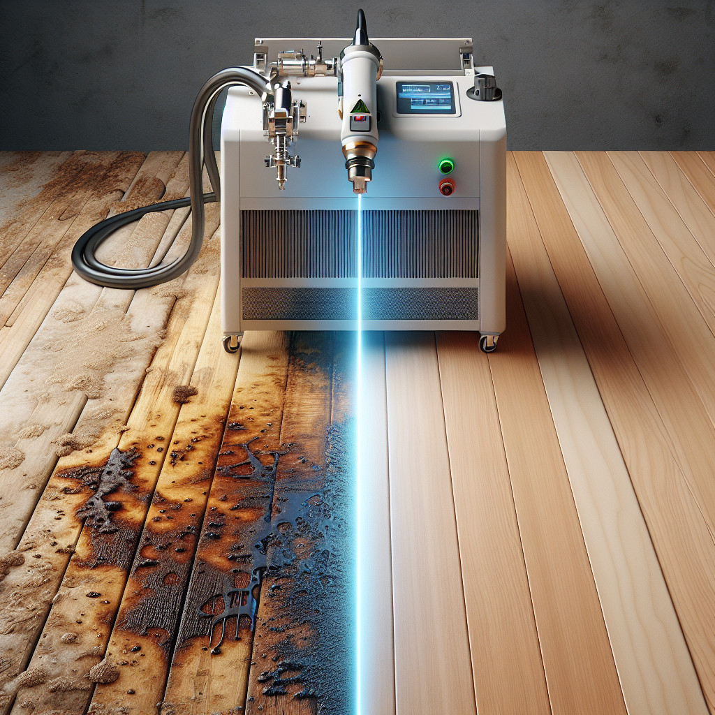 Laser cleaning for removing contaminants from wood surfaces
